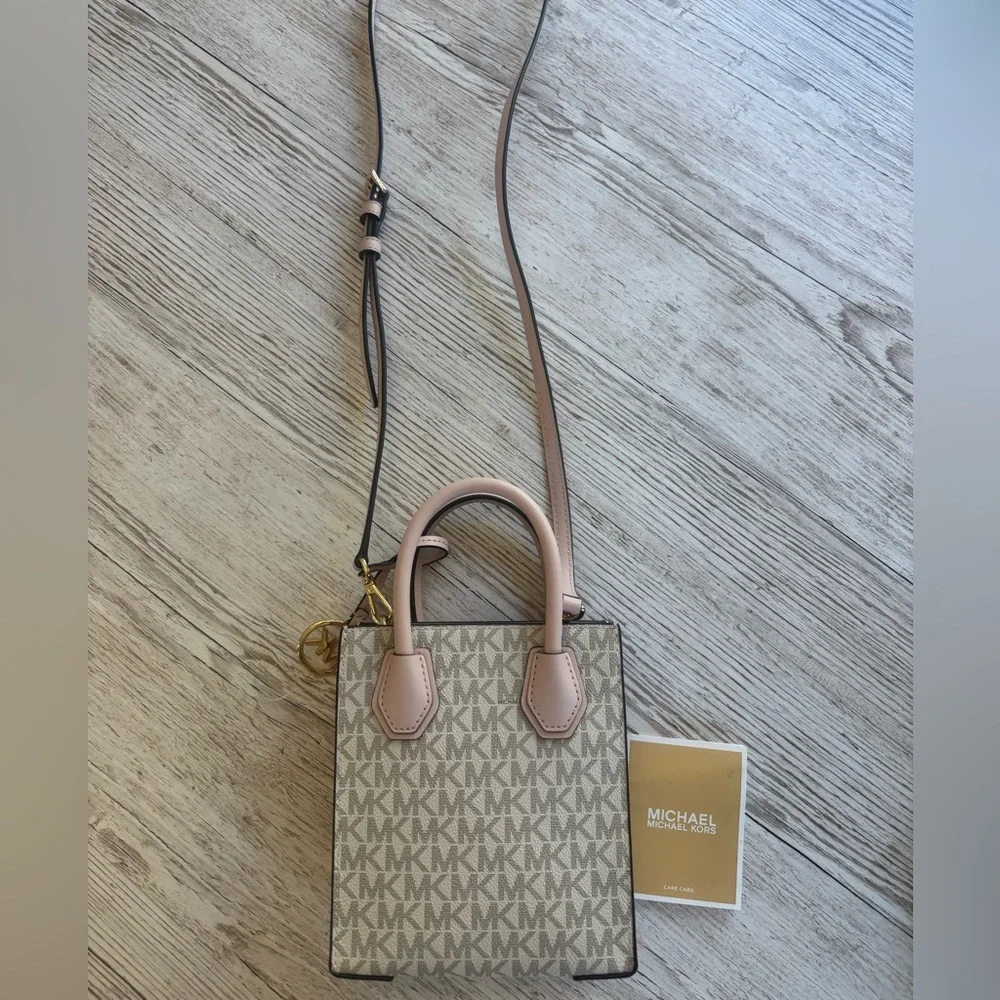 Michael Kors Mercer Extra Small Leather Convertible Versatile Crossbody Bag